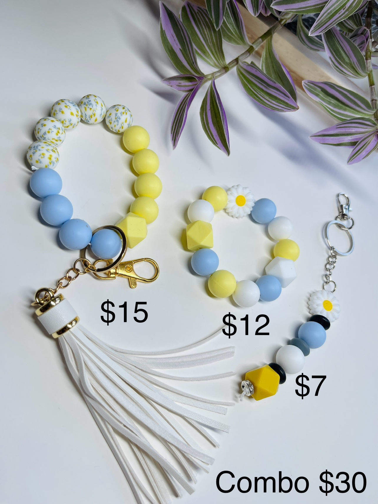Silicone Bead Keychain and Bracelet Set - photo 4
