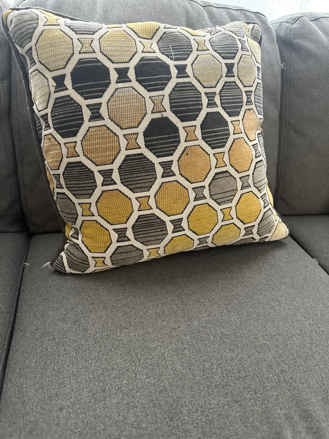 Grey Sofa excellent condition with Ottoman image indicator(4)