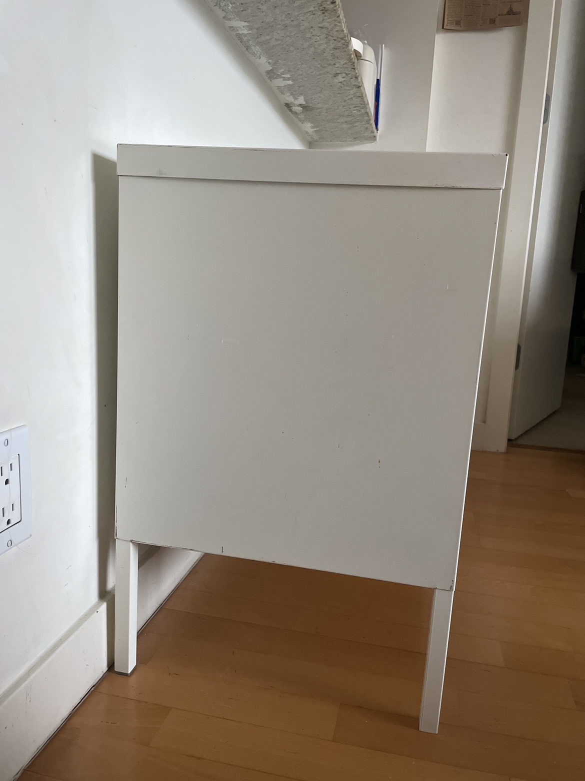 White Metal Cabinet with Doors - photo 2