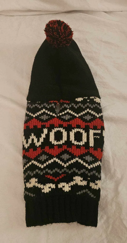 Multi-Coloured Bailey & Bella "Woof" Dog Sweater thumbnail