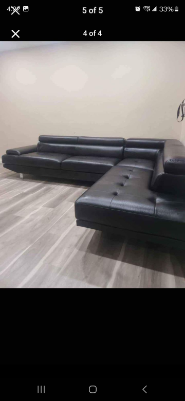 Black Leather Sectional Sofa
