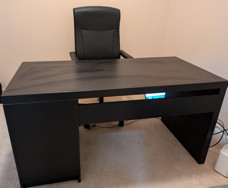 Black Desk with Storage