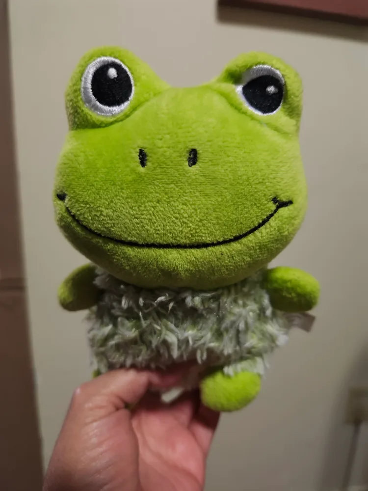 Green Fuzzy Frog Plush thumbnail