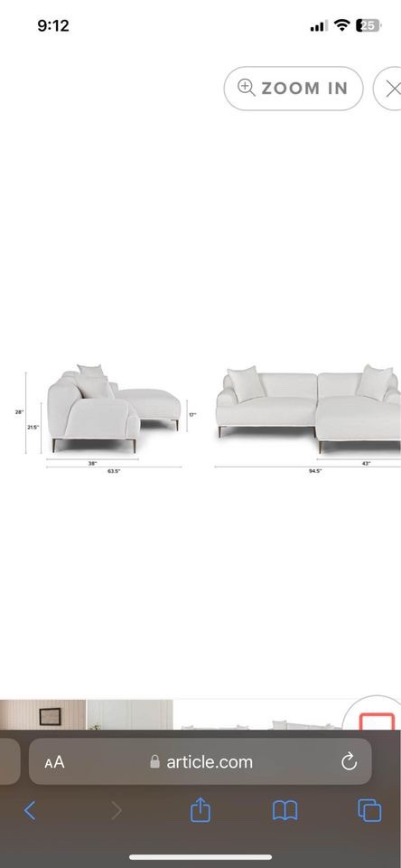 Article Cream sectional/sofa - photo 3
