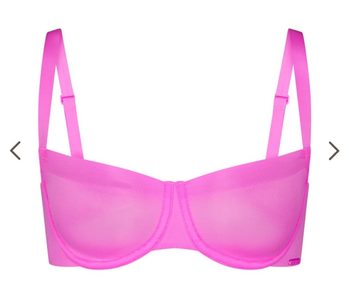 SKIMS No Show Unlined Balconette Bra / 34DD (E) / Pink