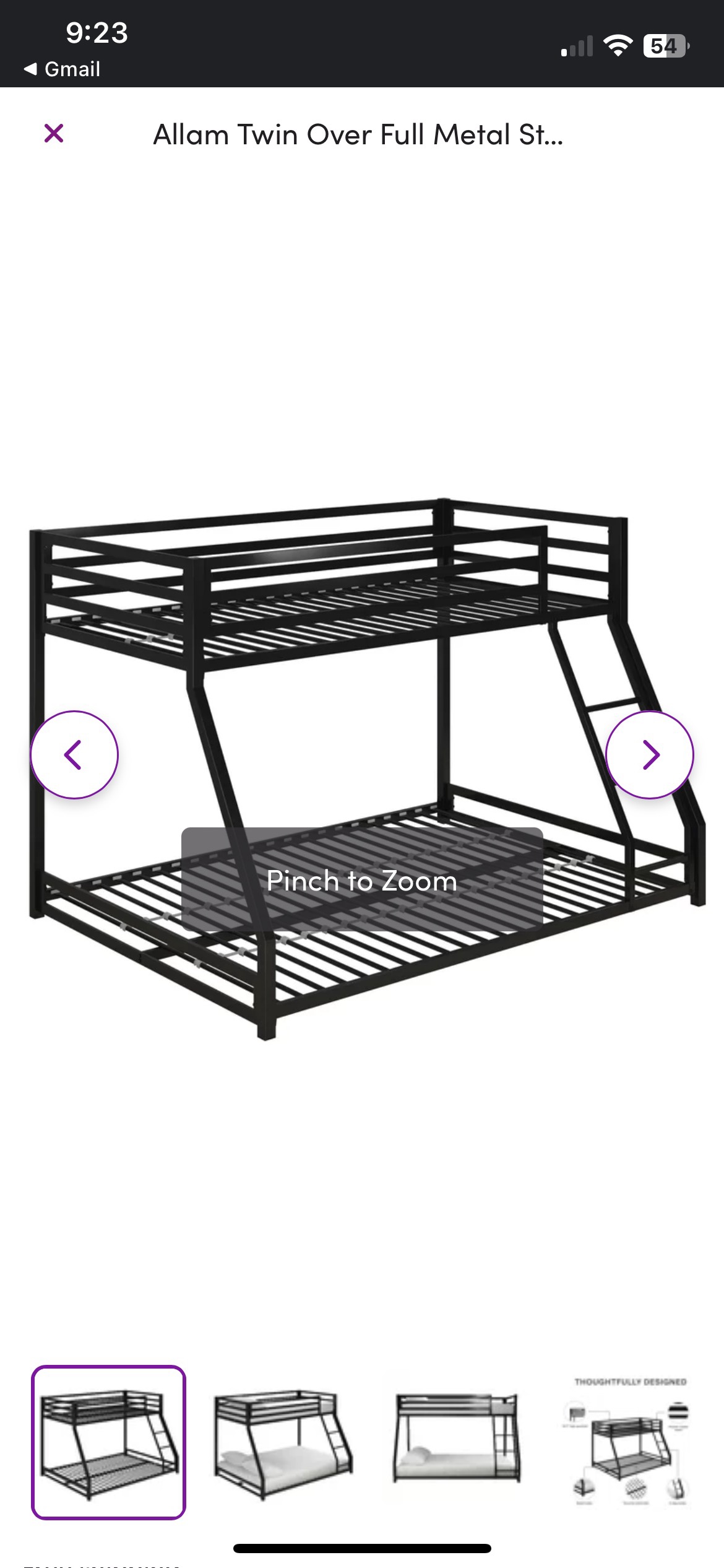 Black Metal Bunk Bed