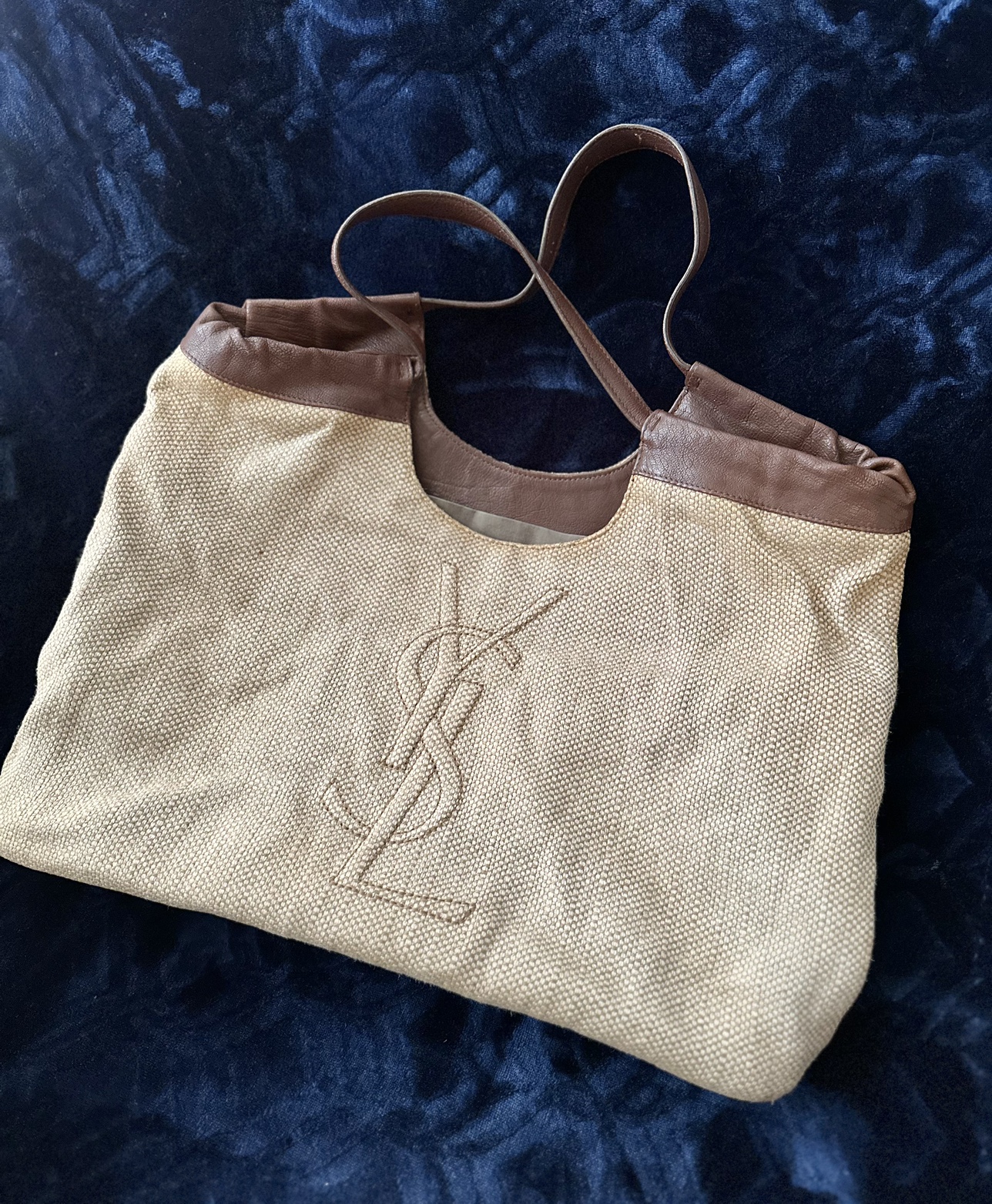 AUTHENTIC YSL Linen Belle de Jour Cabas Tote - photo 2