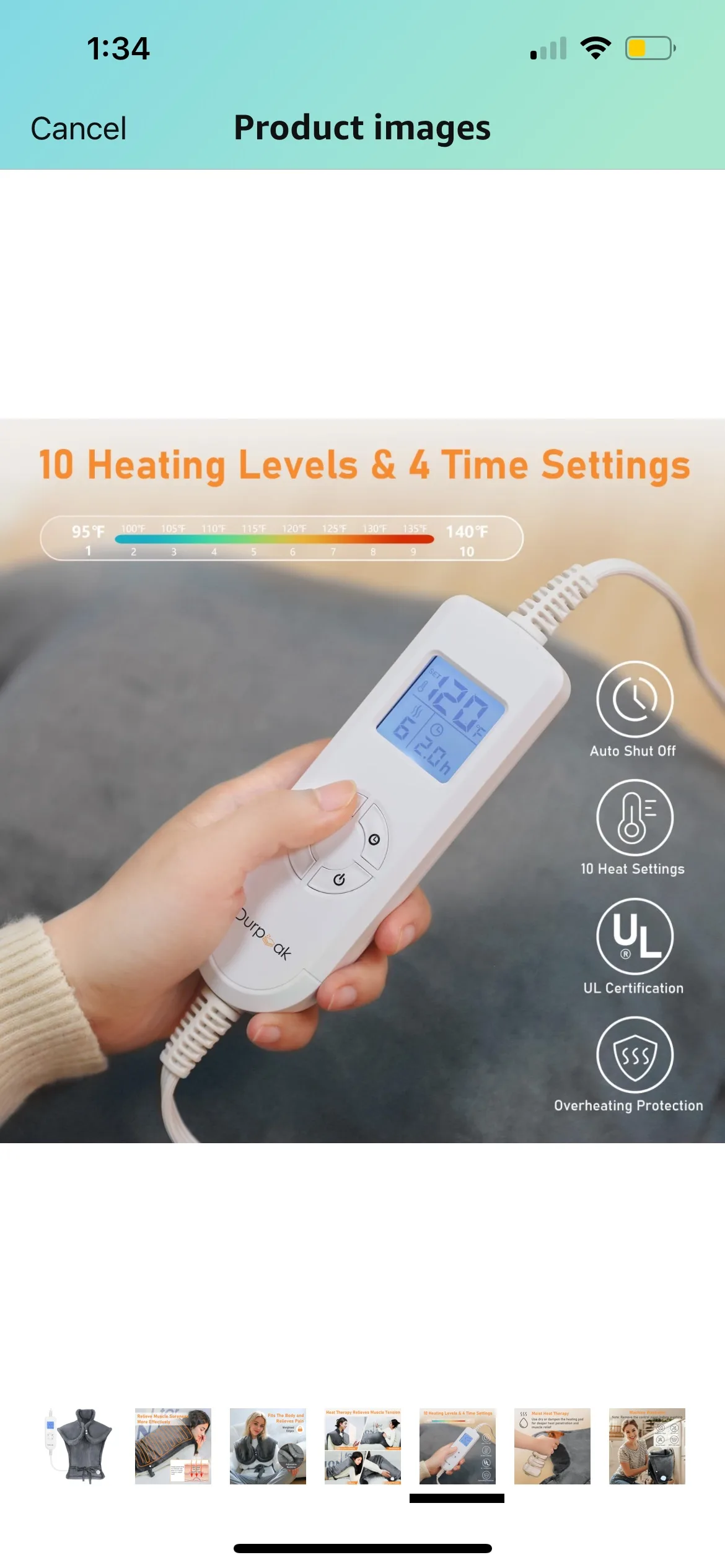 🥕Open box🥕 Weighted Electric Heating Pad for Neck and Shoulder image indicator(9)