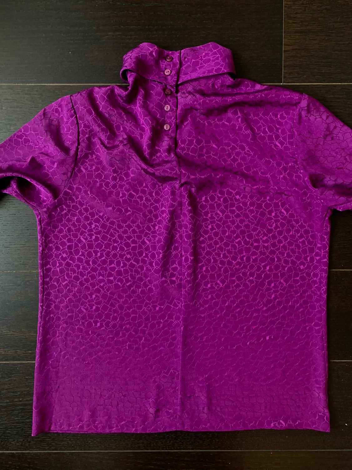 Vintage 70s/80s Purple Mock Neck Blouse w/ Byron Detail image indicator(9)