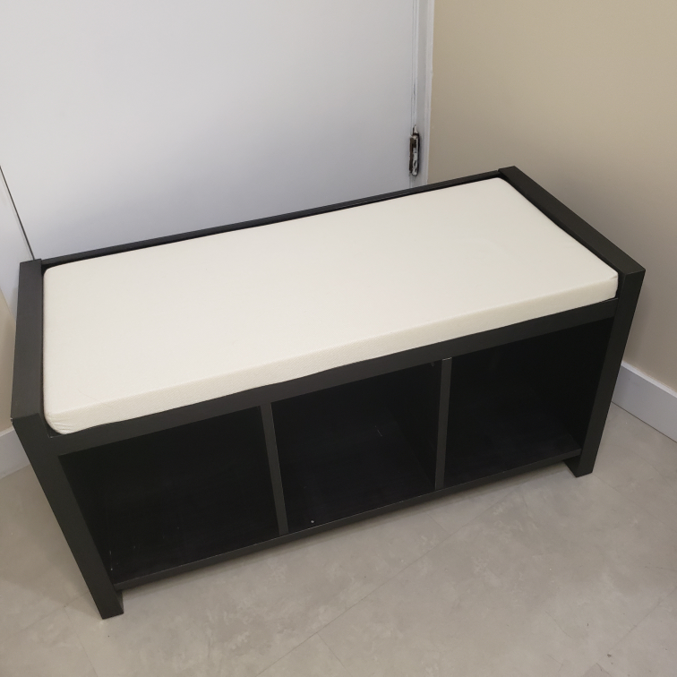 Black Storage Bench with Cushioned Seat - photo 2