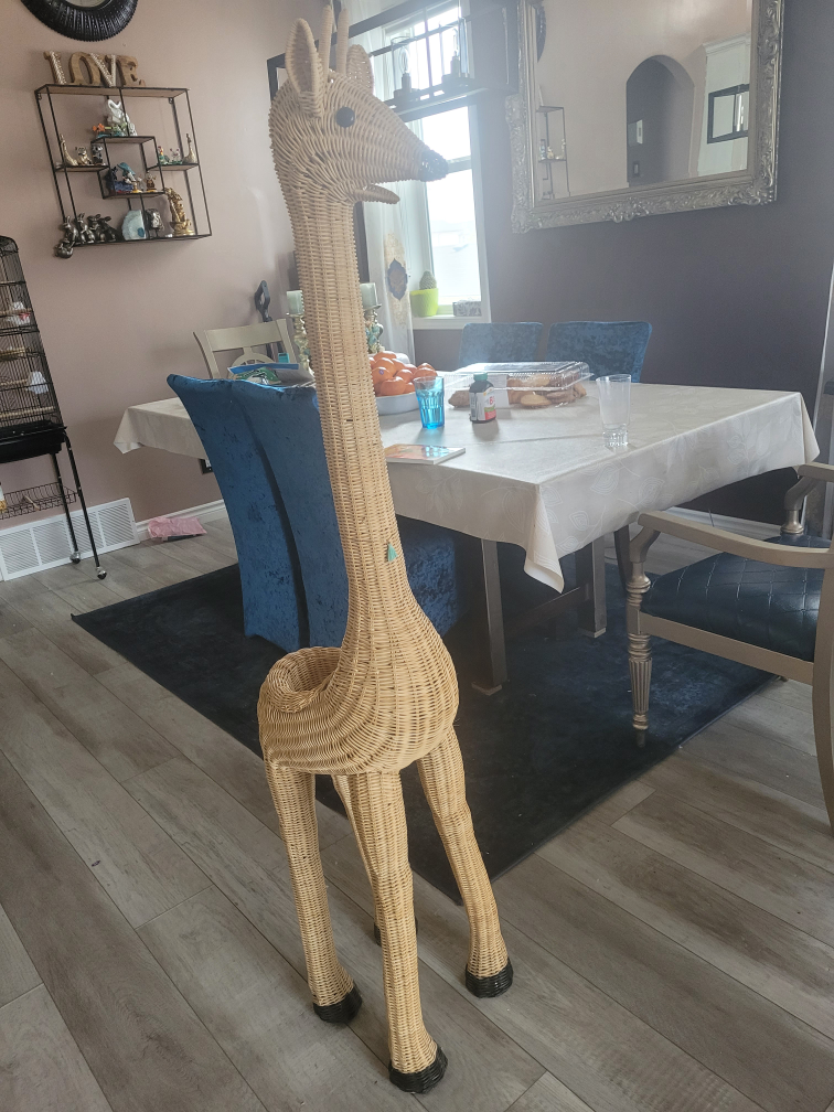 Wicker Giraffe Planter