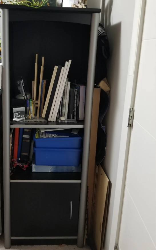 Black Bookcase with Cabinet