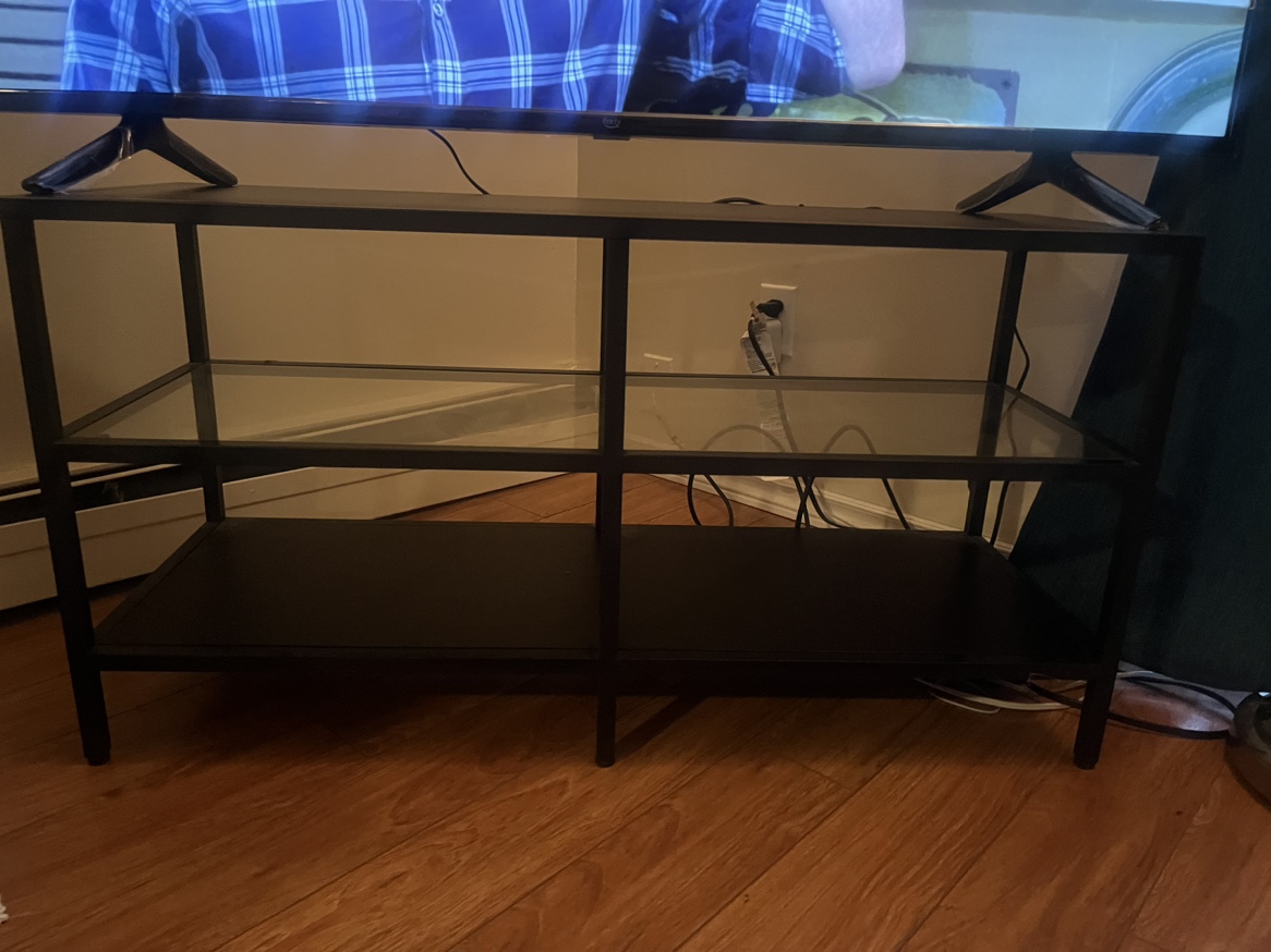 Black/Glass TV Stand - photo 3