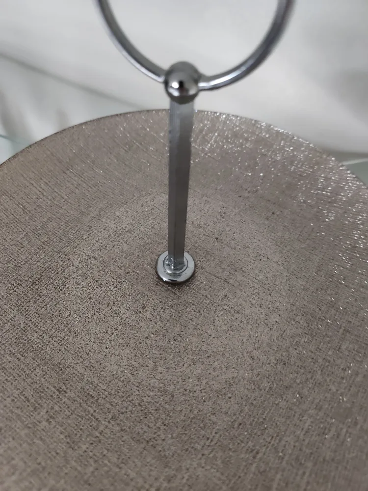 Two Tier Serving Stand - Glass pink color image indicator(4)