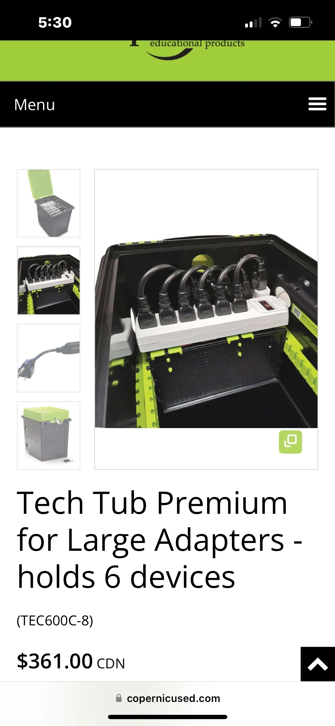Tech Tub Charging Stations with Lock 6 devices cable management image indicator(3)