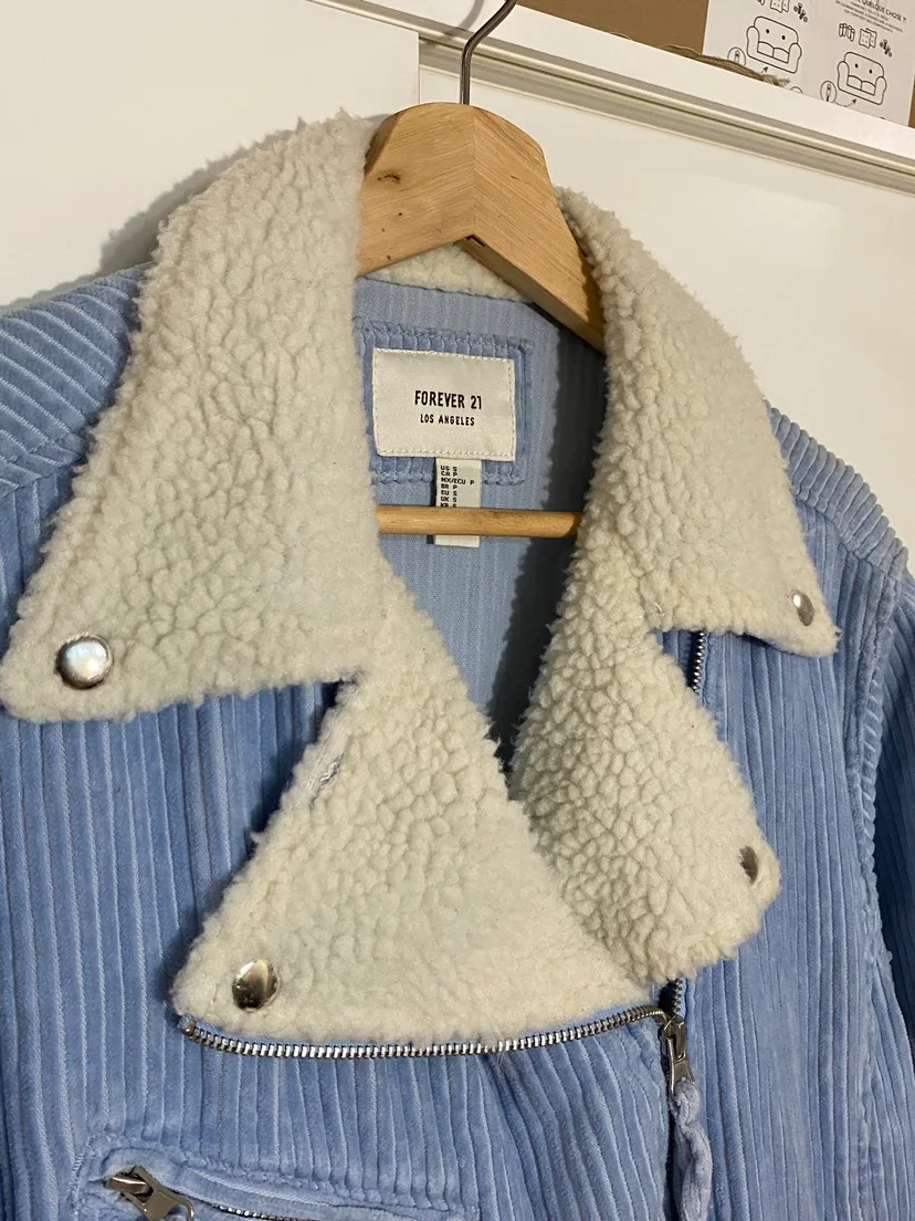 Forever 21 Corduroy belted sherpa collared Jacket image indicator(3)
