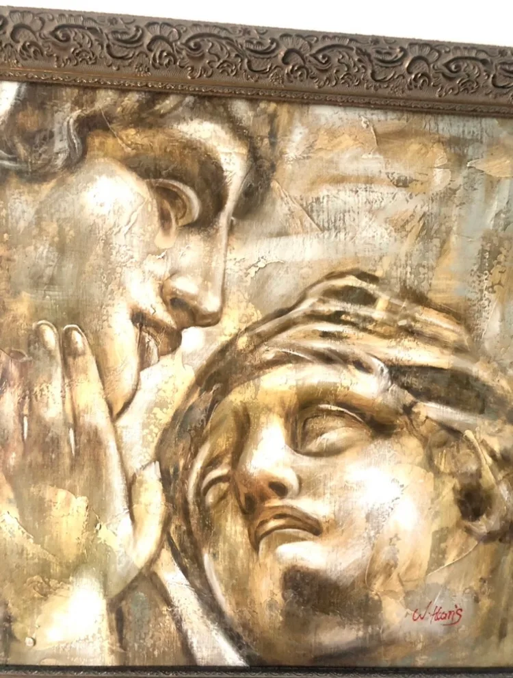 Framed Michelangelo Roman Greek Lovers Repro, 40”x29” image indicator(5)