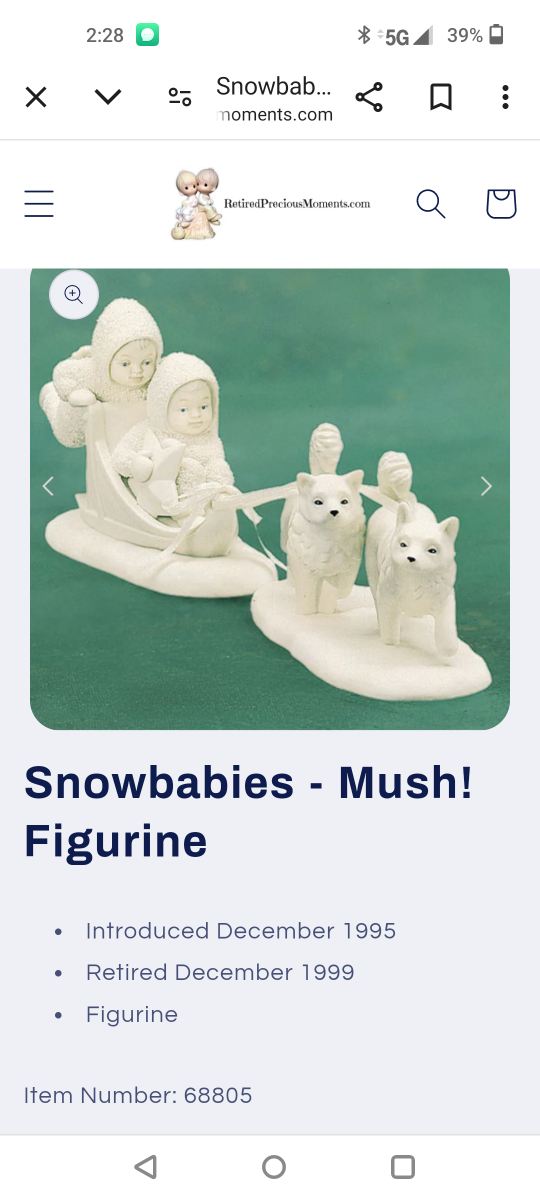 Snowbabies "Mush!" Figurine - photo 2