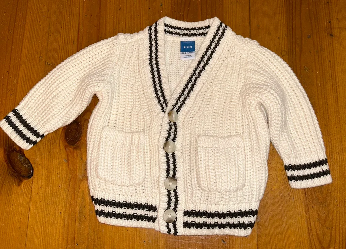 Old Navy Infant Cotton Cardigan Sweater SZ 0-3 Months #freecycle thumbnail