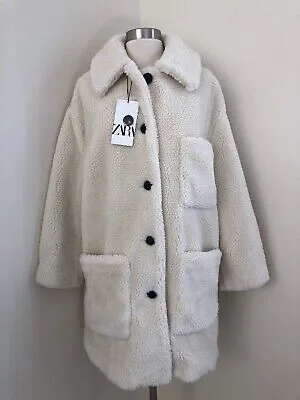 Zara White Teddy Coat image indicator(2)