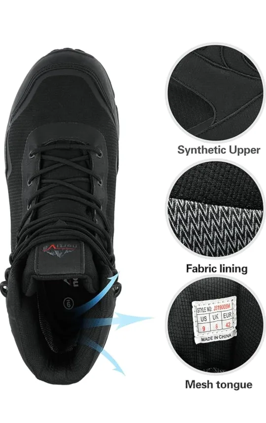 NORTIV 8 Men's Wide Waterproof Hiking Boots Mid Trekking US12 image indicator(3)