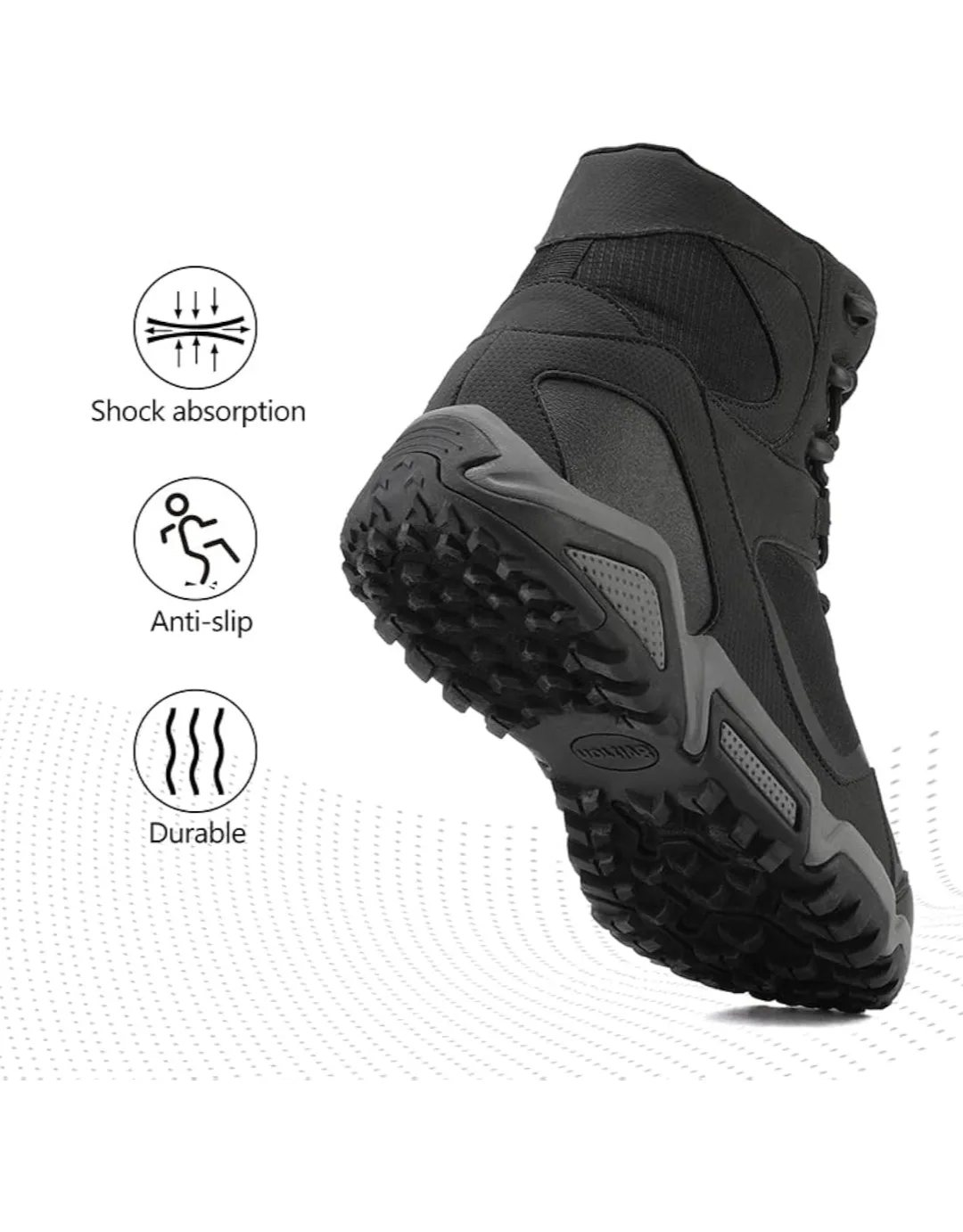 NORTIV 8 Men's Wide Waterproof Hiking Boots Mid Trekking US12 image indicator(4)