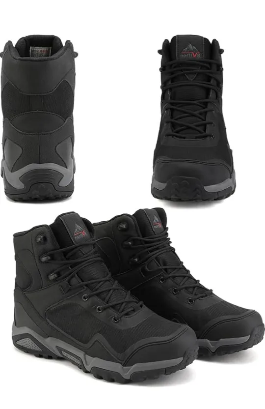 NORTIV 8 Men's Wide Waterproof Hiking Boots Mid Trekking US12 image indicator(6)