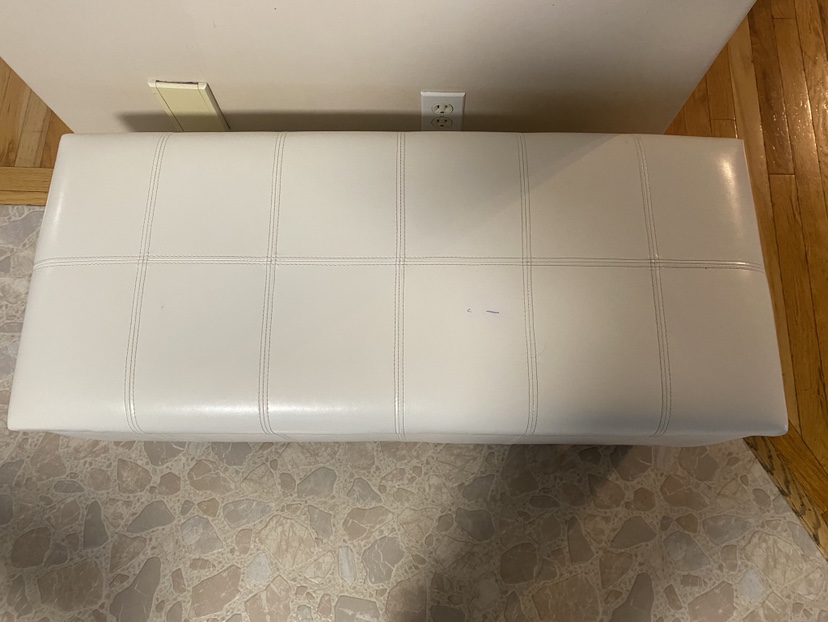 White Storage Ottoman - photo 3