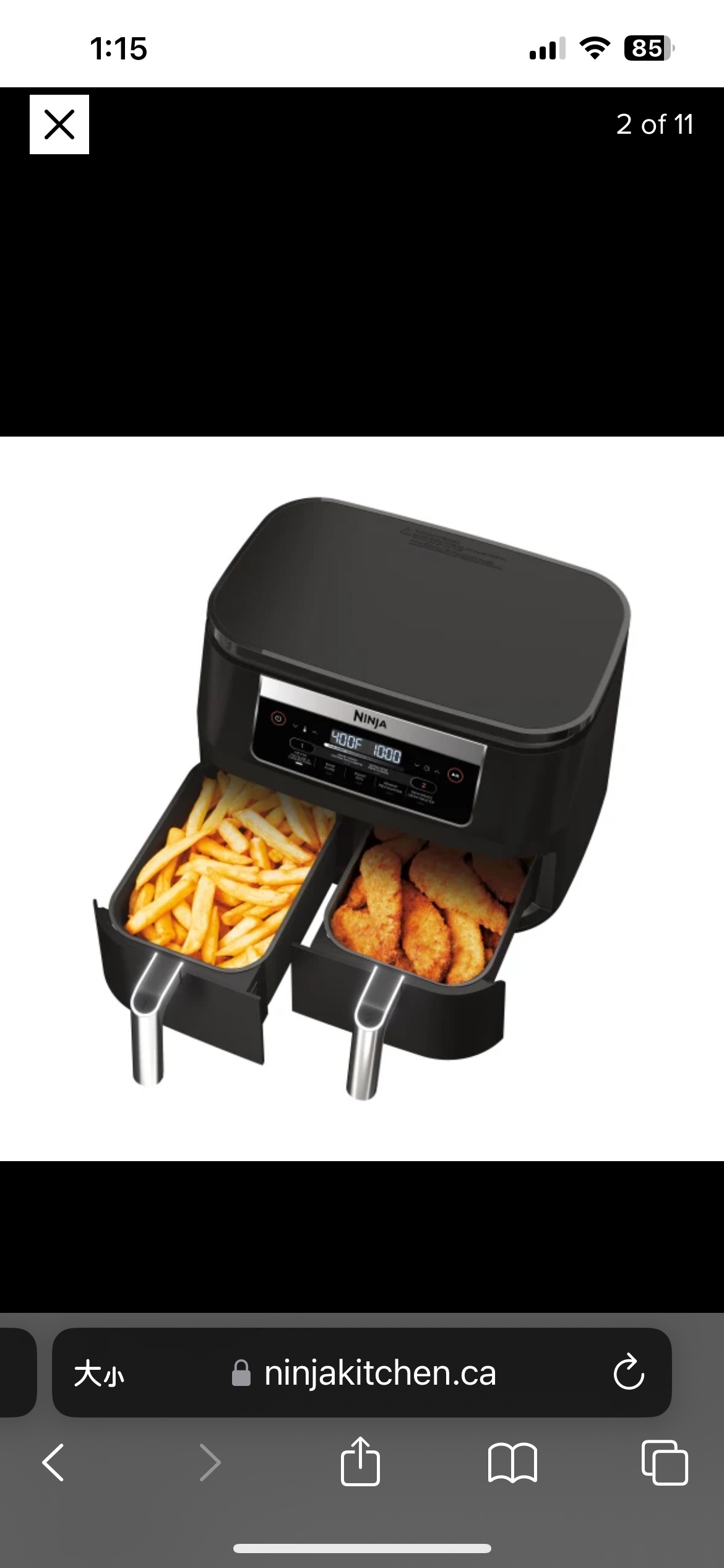 Ninja™ Foodi® DZ090C 5-in-1, 6-qt. 2-Basket Air Fryer - photo 2