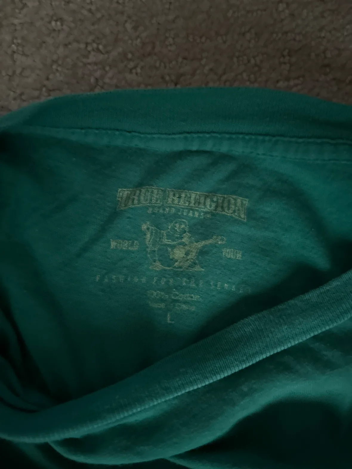 True Religion Green T-Shirt Size L image indicator(2)