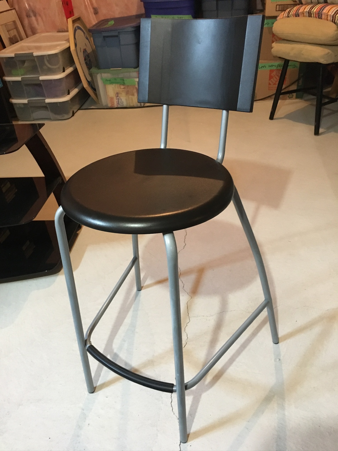 IKEA Black and Silver Bar Stool