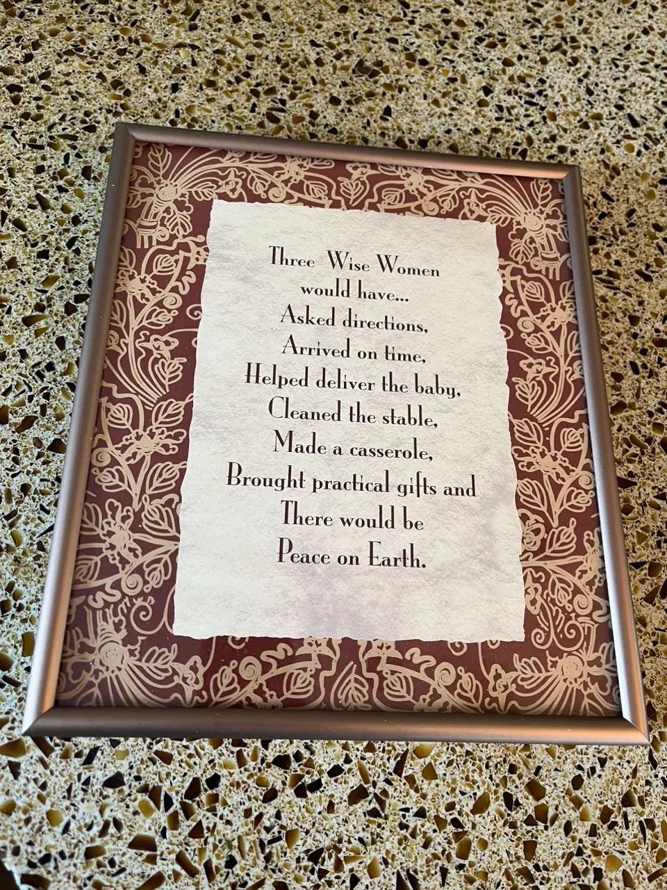 Framed Three Wise Women Poem #freecycle