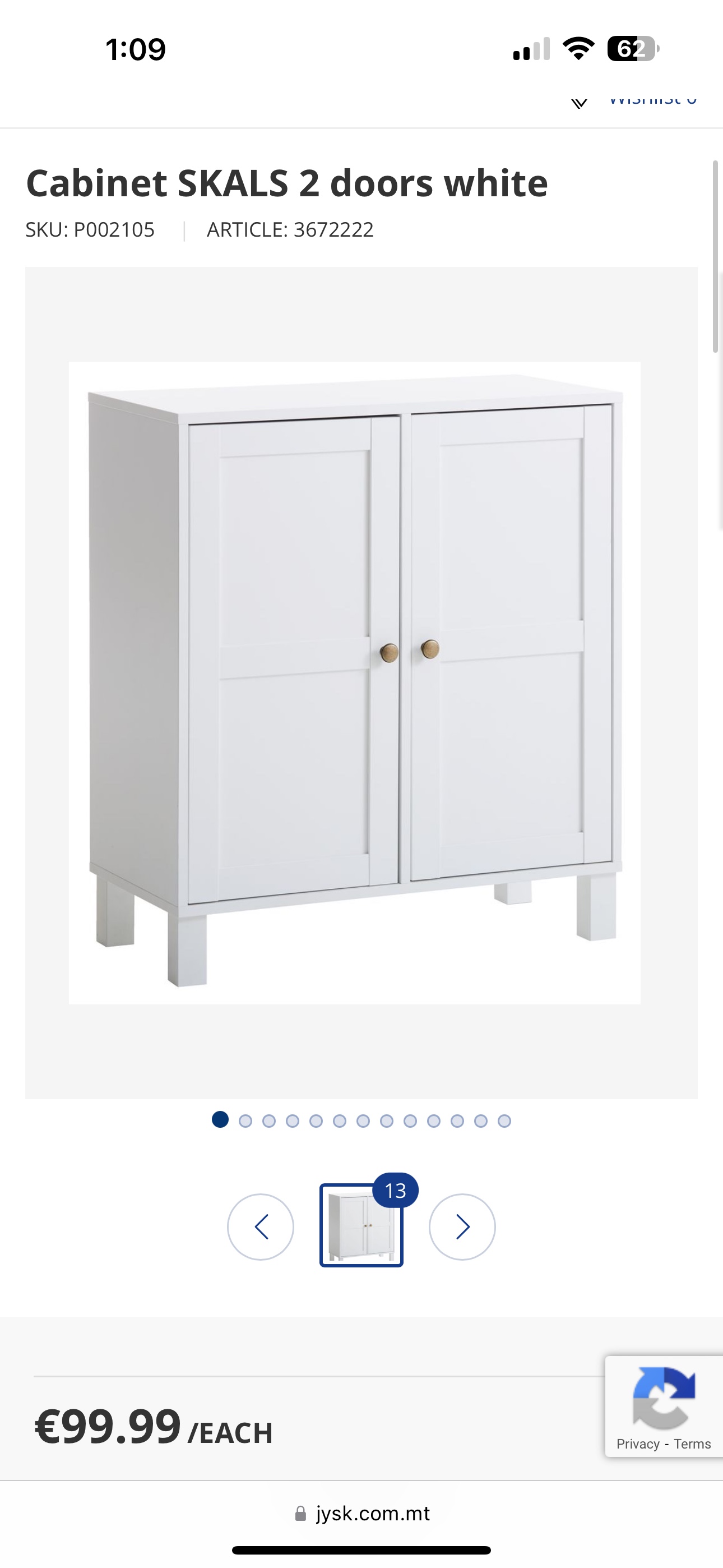 White Cabinet with Two Doors - photo 2