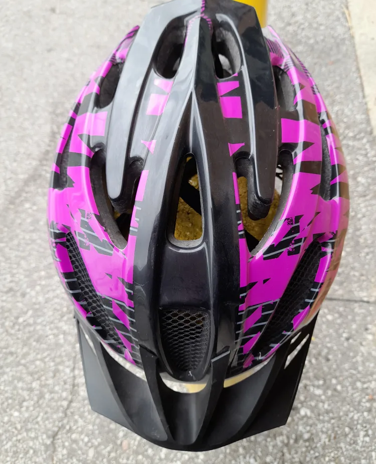 Pink and Black Bicycle Helmet thumbnail