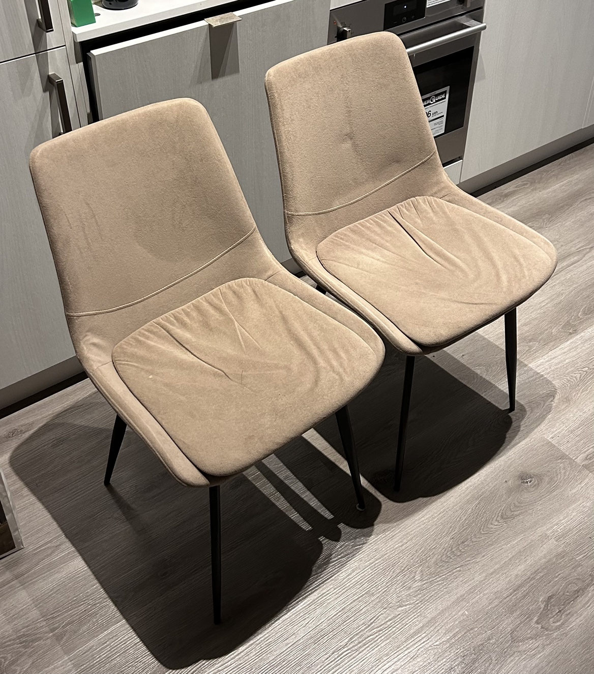Moving sale: Beige suede Chairs