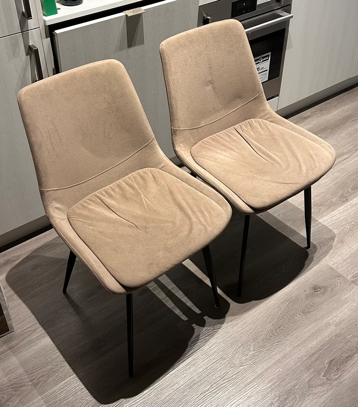 Moving sale: Beige suede Chairs thumbnail