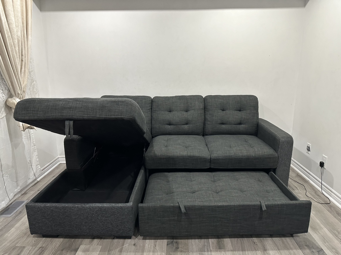 Grey Sofa Bed Sectional with Storage and USB Port (FREE DELIVER) - photo 5