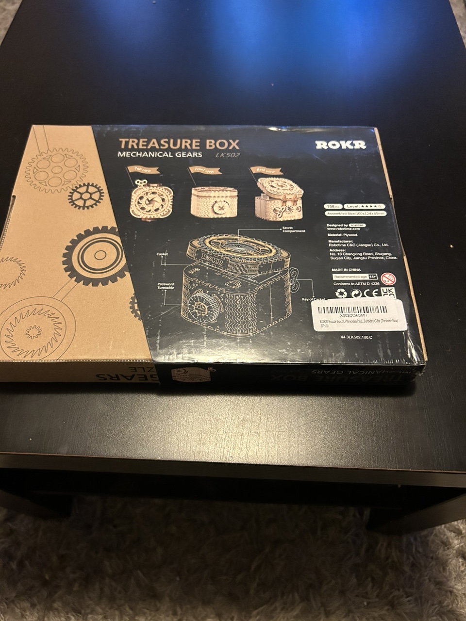 ROKR 3D Wooden Puzzle - Treasure Box with Mechanical Gears - photo 2