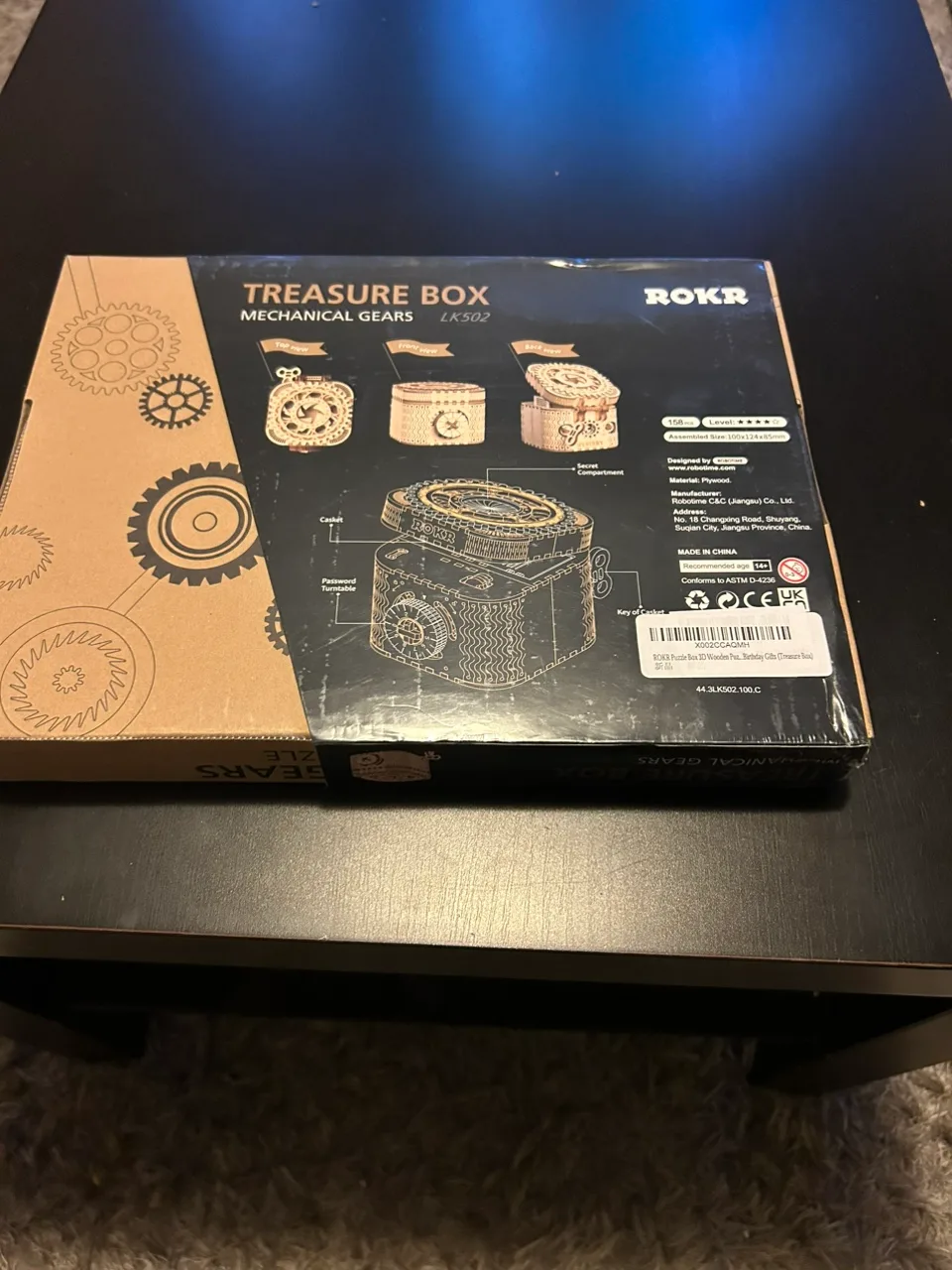 ROKR 3D Wooden Puzzle - Treasure Box with Mechanical Gears image indicator(2)