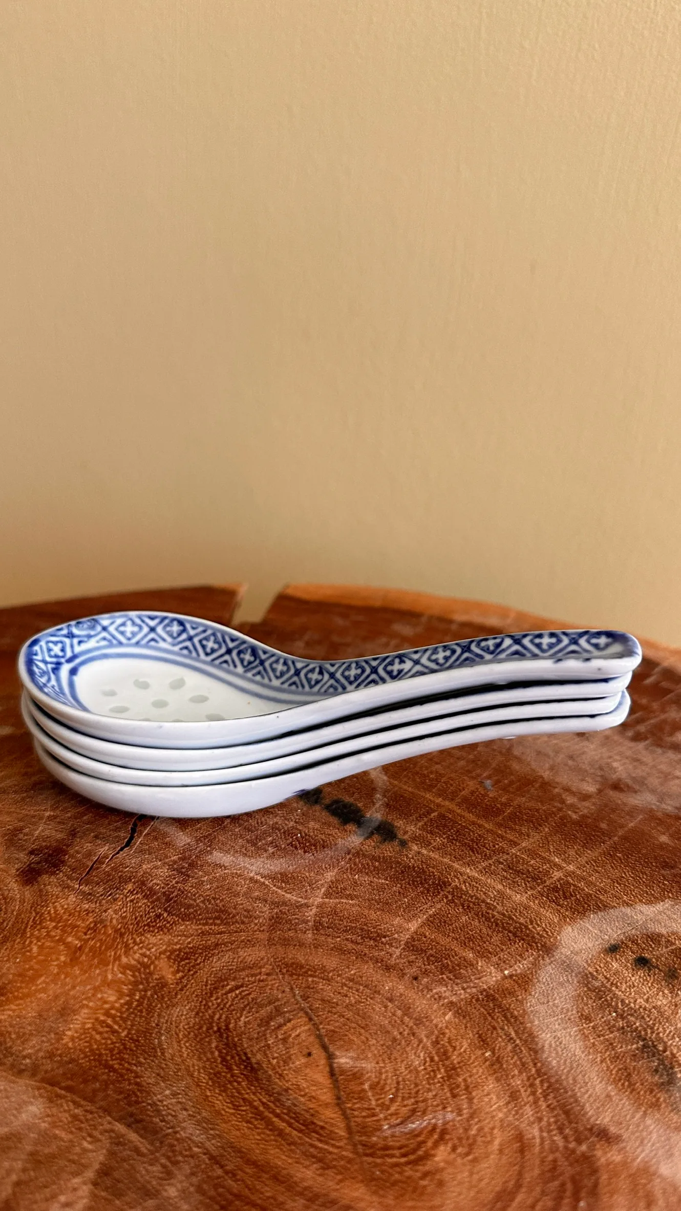 Set of 4 Blue and White Spoons thumbnail