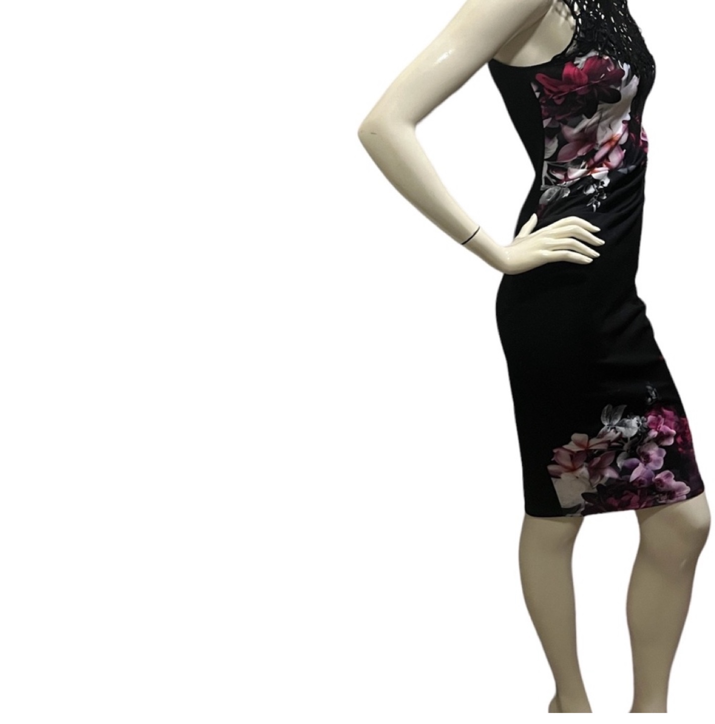 Lipsy Floral Print Dress with Lace Detail XS - photo 4