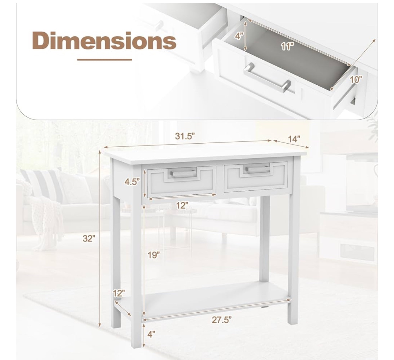 White Console Table - photo 4