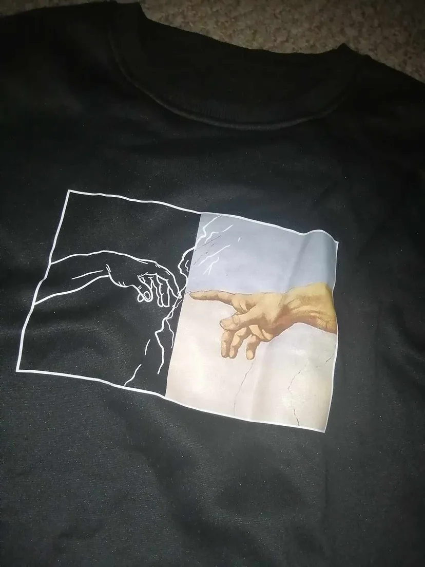 Black Creation of Adam Sweatshirt thumbnail
