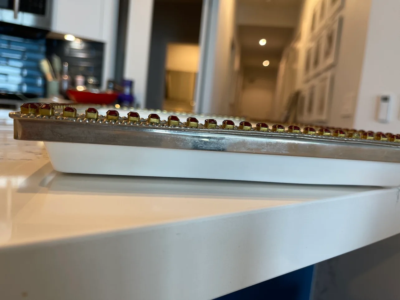 Decorative Tray with Rhinestone Trim image indicator(4)