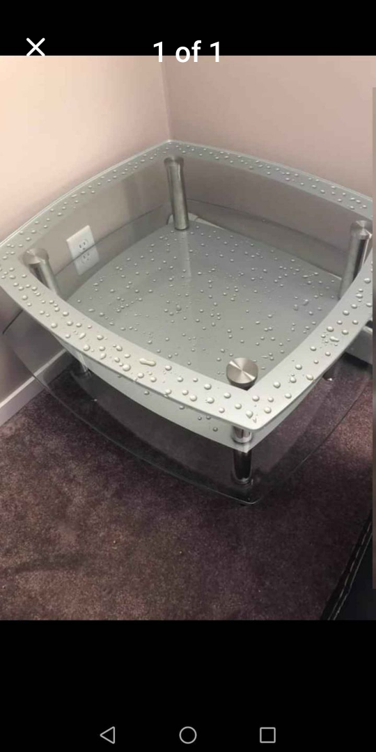 Rain Tempered Glass End Table - photo 3