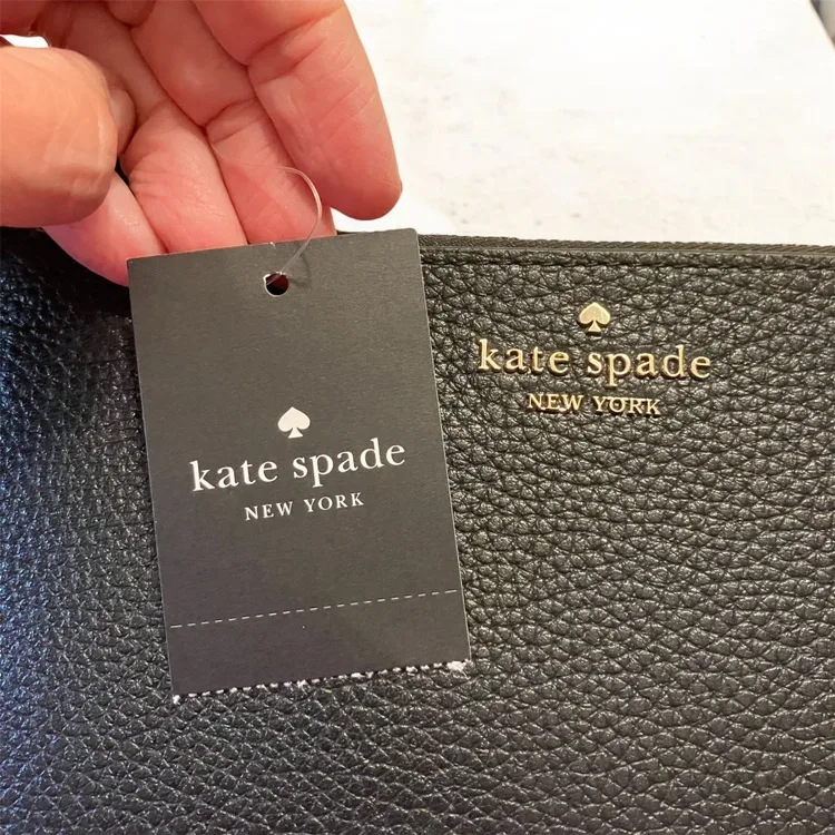 NEW kate spade Lucy Black Pebbled Leather Medium LZip Wristlet image indicator(5)