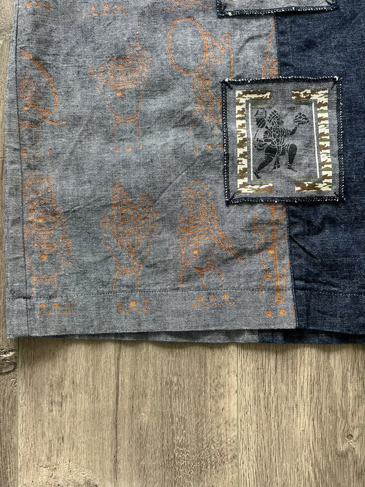 Unique Patchwork Denim Skirt Small / 36 image indicator(3)