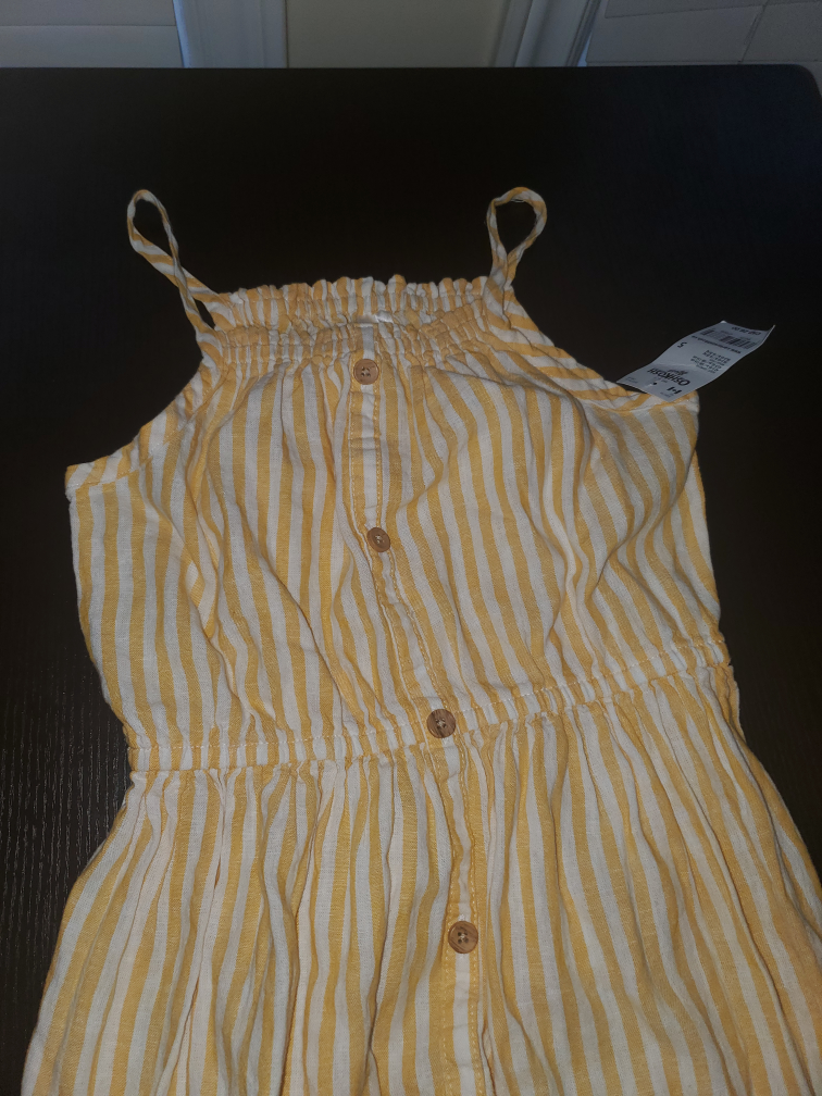 Yellow Striped Dress for Girls