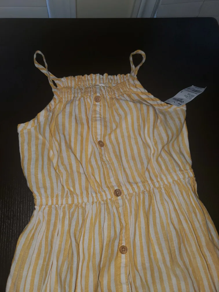Yellow Striped Dress for Girls thumbnail