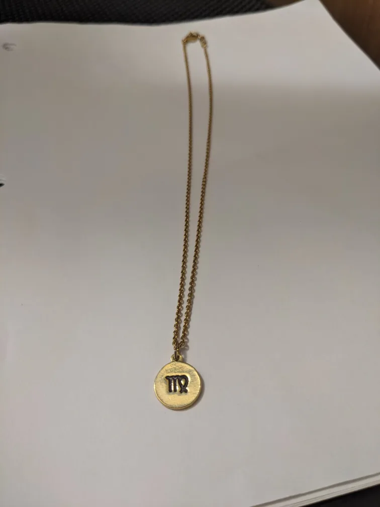 Virgo Sign Gold Coloured Necklace image indicator(2)
